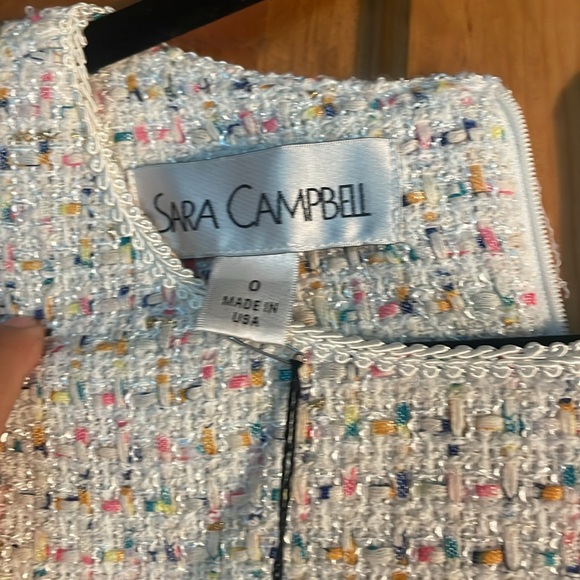 NEVER WORN still with tags Sara Campbell S/S Tweed shift w/Patch pockets ivory - Picture 5 of 9